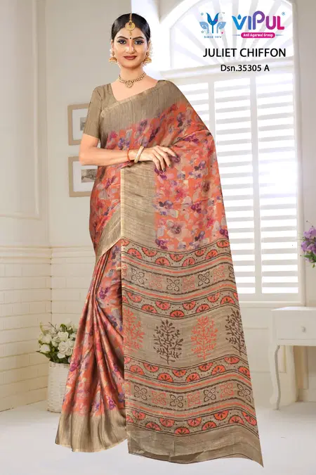 Juliet Chiffon 35305 A To D By Vipul Chiffon Wholesale Saree In India